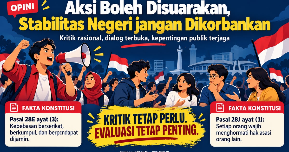 Aksi Boleh Disuarakan, Stabilitas Negeri jangan Dikorbankan