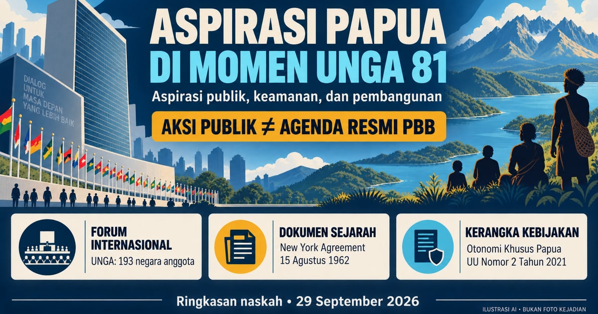 Aspirasi Papua Mengemuka Saat UNGA 81, Indonesia Perkuat Keamanan dan Jalur Pembangunan