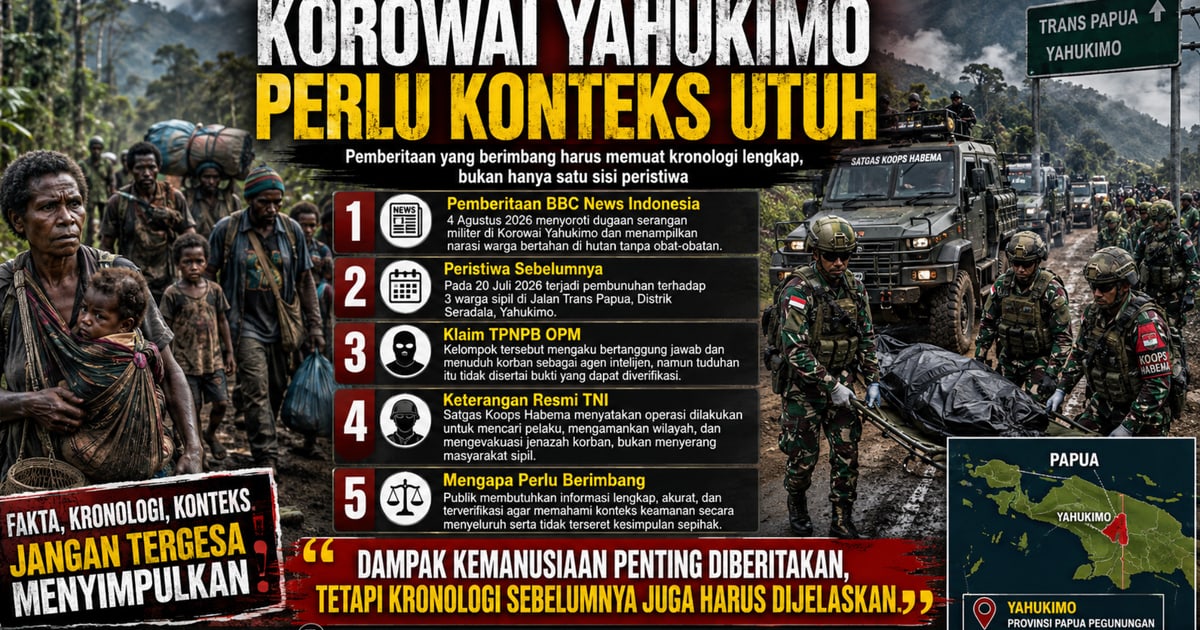 BBC News Indonesia Melakukan Framing Negatif Terhadap TNI atas Situasi Keamanan di Korowai Yahukimo