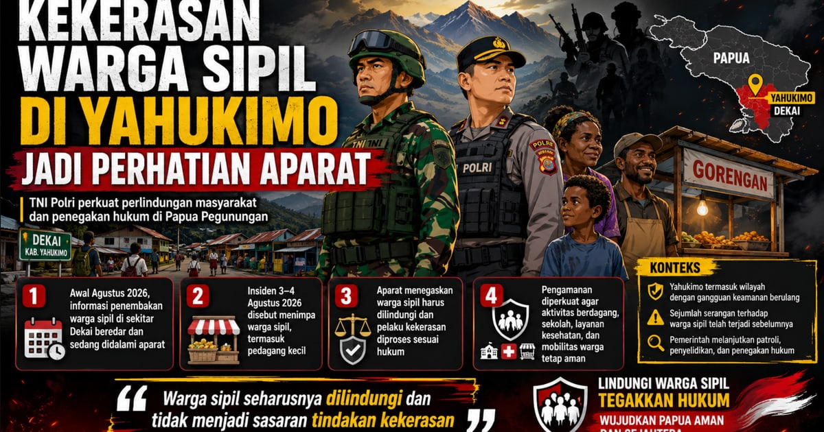 Kekerasan terhadap Warga Sipil di Yahukimo Jadi Perhatian Aparat, TNI-Polri Perkuat Penegakan Hukum