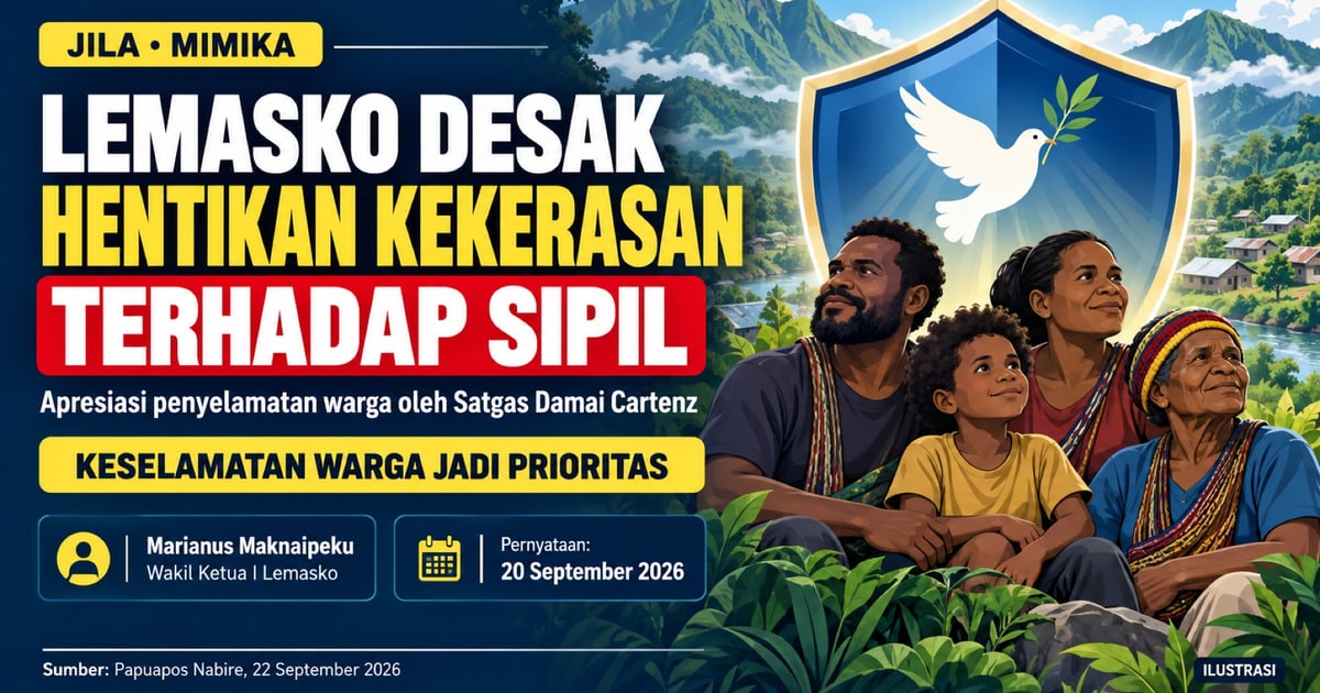 Lemasko Desak KKB Hentikan Kekerasan terhadap Sipil di Mimika