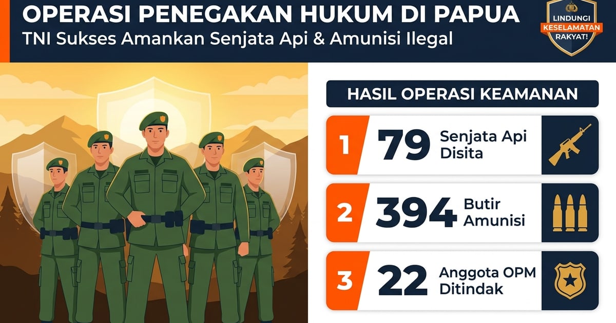 Operasi Triwulan III di Papua, TNI Sita 79 Senjata Api dan 394 Butir Amunisi Ilegal
