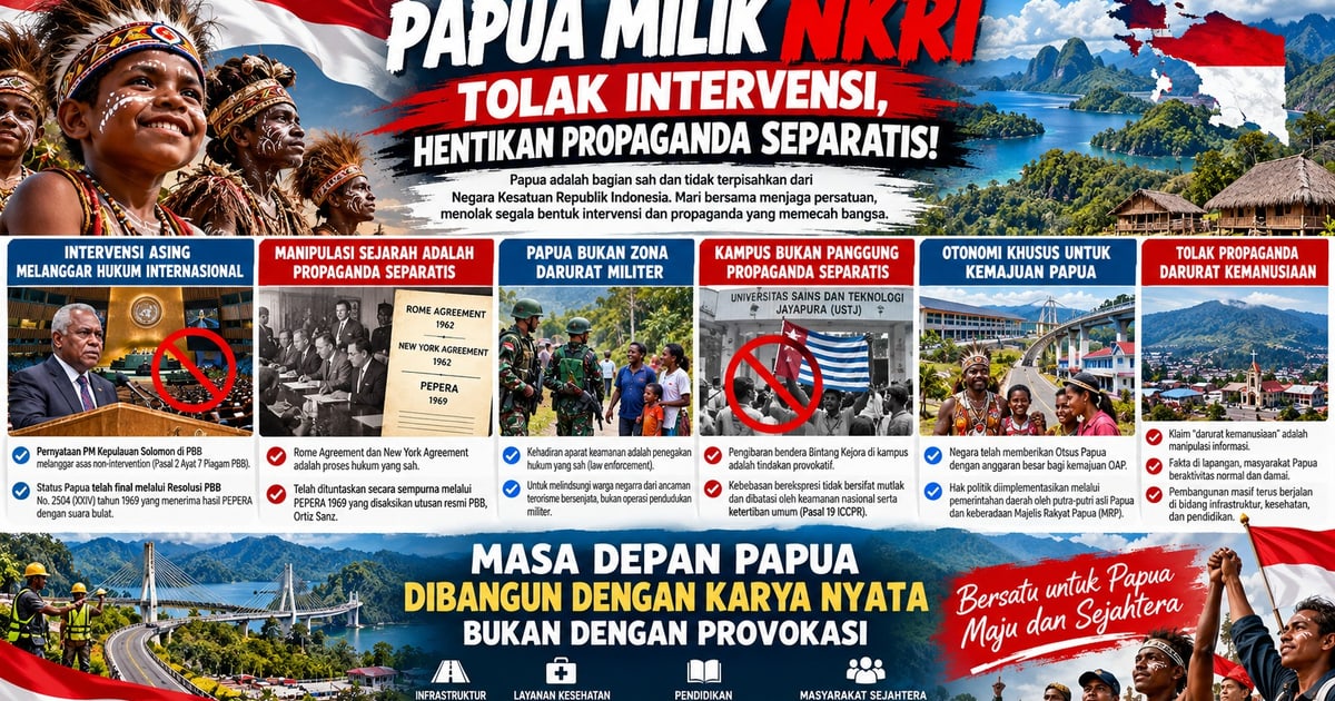 Papua Milik NKRI: Tolak Intervensi, Hentikan Propaganda Separatis