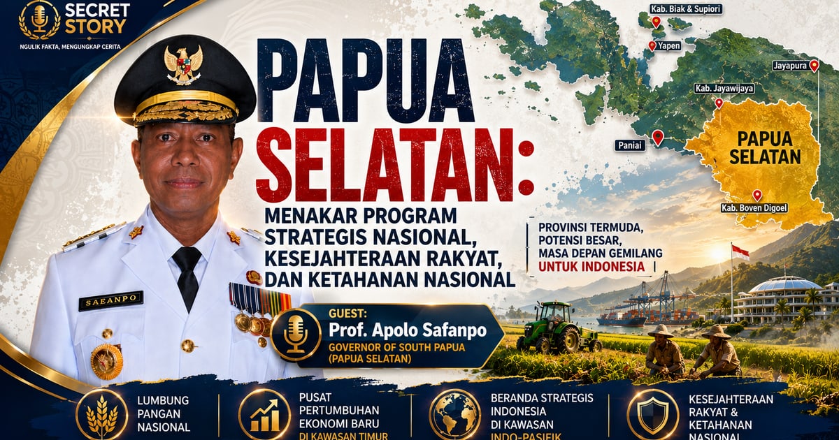 Prof. Apolo Safanpo Ungkap Masa Depan Papua Selatan: Lumbung Pangan, Pusat Ekonomi Baru, dan Ketahanan Nasional