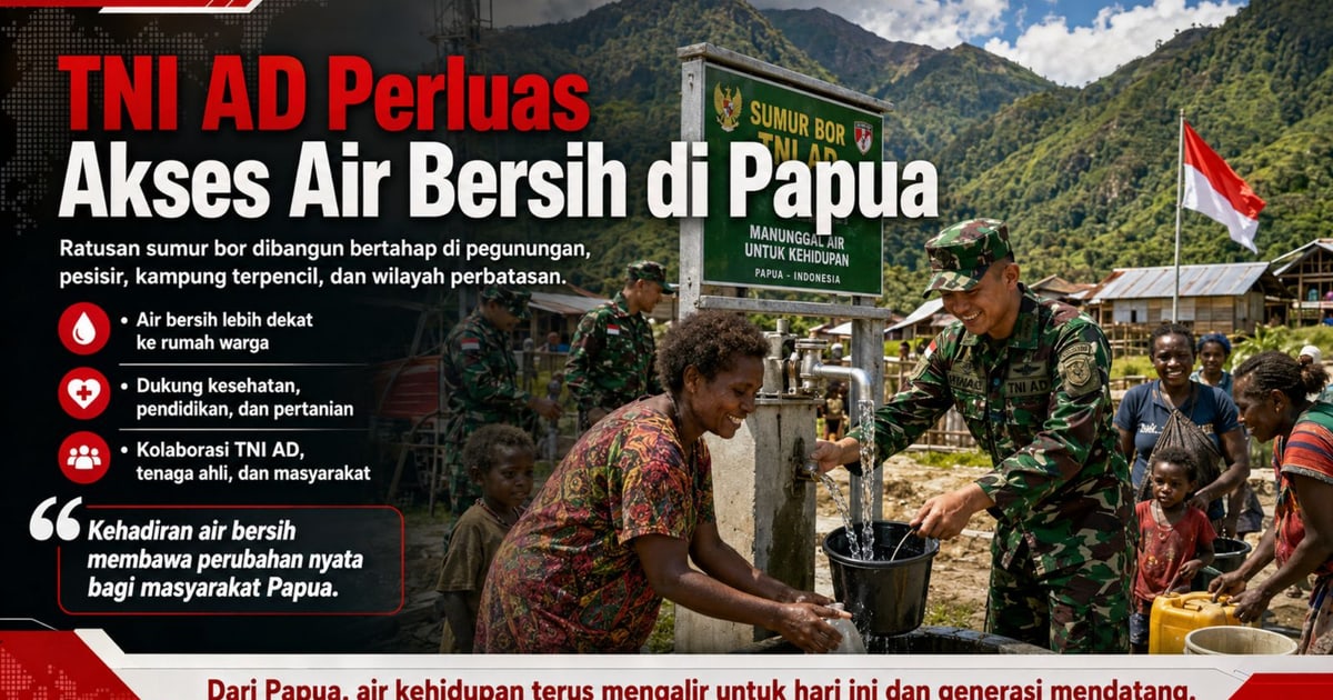 TNI AD Perluas Akses Air Bersih di Papua melalui Pembangunan Ratusan Sumur Bor