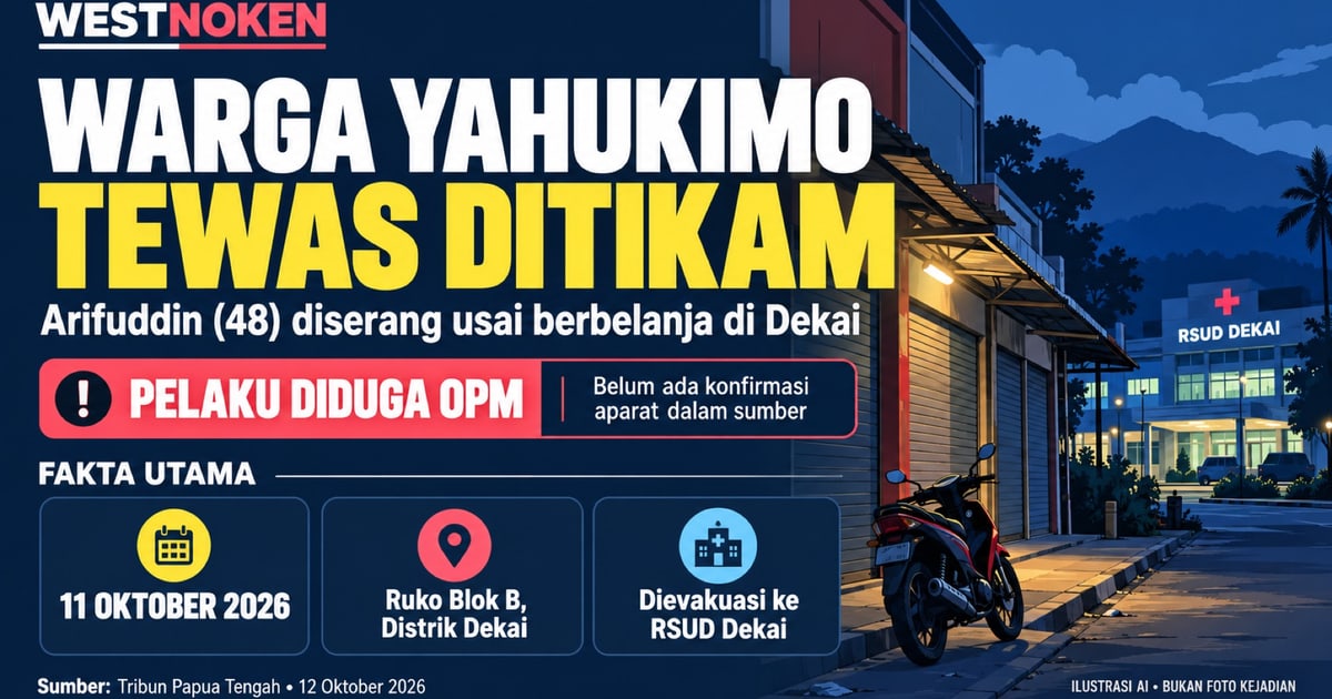 Warga Yahukimo Tewas Ditikam Usai Berbelanja, Pelaku Diduga OPM